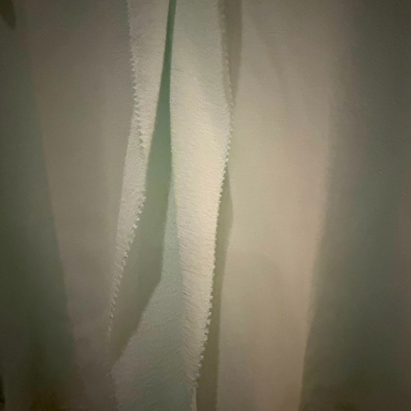 🍀* Aritzia Babaton Mint- silk sheer blouse with button/ strap to roll sleeves🍀 - Picture 5 of 7